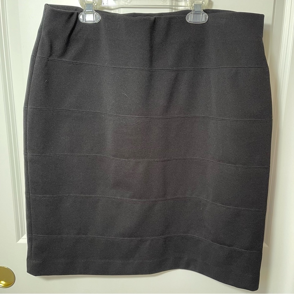 Alfani Black Stretch Pull-On Pencil Bandage Skirt Black L - Picture 5 of 12